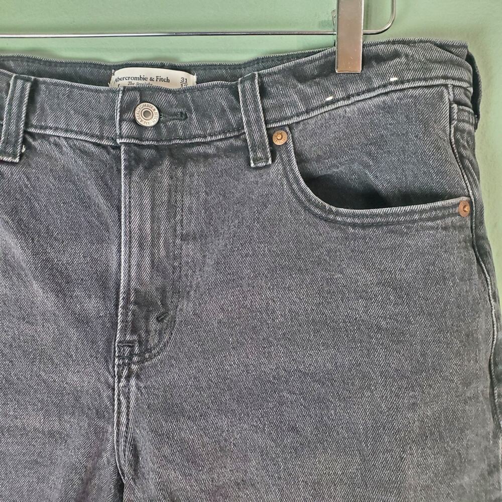Abercrombie & Fitch Womens Black The Straight Mid Rise Jeans Size 31 12 - Picture 4 of 6